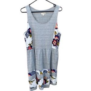 Madison Jules Womens Soft and Comfy Sun Dress,Gray Floral,XX-Large
